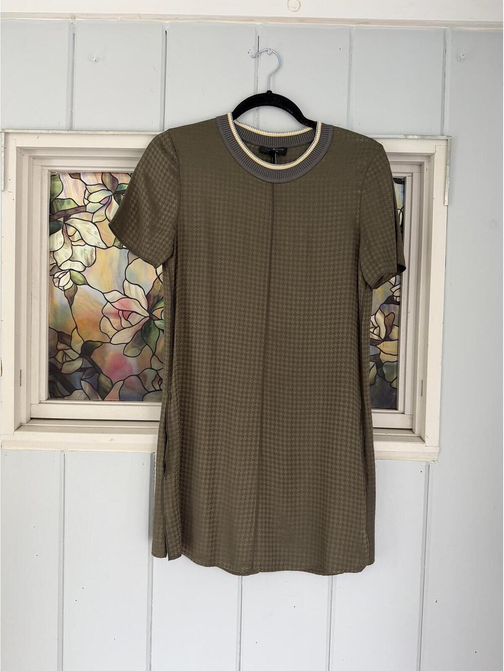 rag & bone Brown Houndstooth Short Sleeve Dress size xxs